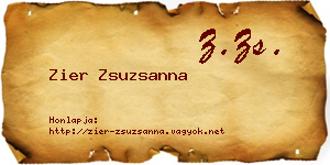 Zier Zsuzsanna névjegykártya
