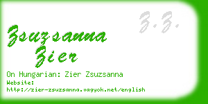 zsuzsanna zier business card